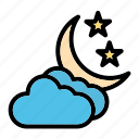 night, moon, stars, weather