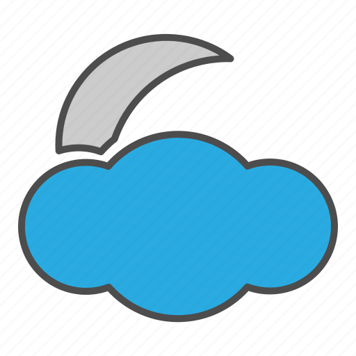Cloud, cloudy, hovytech, moon, night, partly, weather icon - Download on Iconfinder