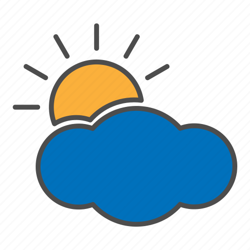 Cloudy, day, hovytech, partly, storm, sun, weather icon - Download on Iconfinder