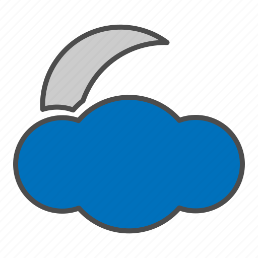 Cloudy, hovytech, moon, night, partly, storm, weather icon - Download on Iconfinder