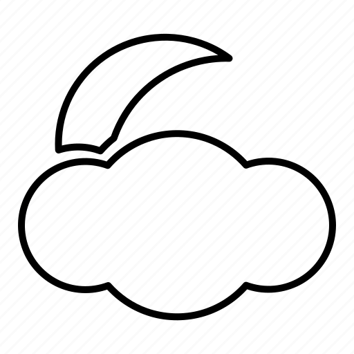 Cloud, cloudy, hovytech, moon, night, partly, weather icon - Download on Iconfinder