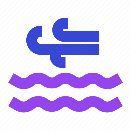 Wind, waves, ocean, surfing, beach tide, currents icon - Download on Iconfinder