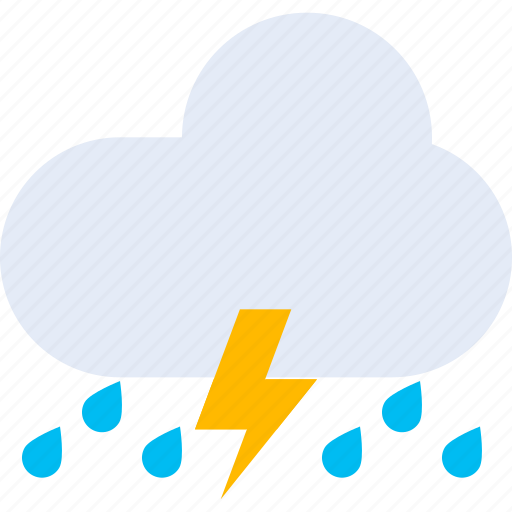 Weather, thunder, lightning, forecast, rain, thunderstorms, cloud icon - Download on Iconfinder