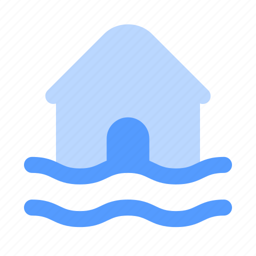 Flood, inundation, disaster, water, home icon - Download on Iconfinder
