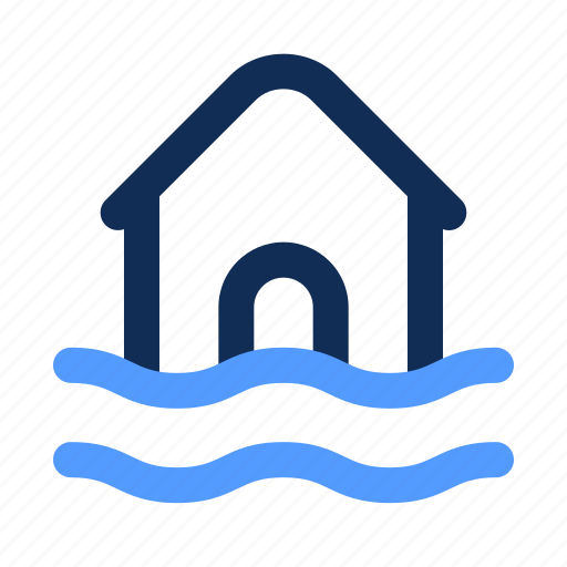 Flood, inundation, disaster, water, home icon - Download on Iconfinder