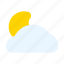 cloudy, night, half, moon, cloud, weather, forecast 