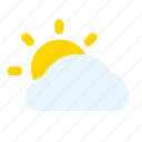 sun, cloud, sky, forecast, weather