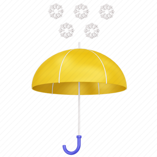 Umbrella, snow, weather, winter, protection 3D illustration - Download on Iconfinder
