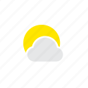 weather, icon, sun, sunny, summer, holiday, sunday, sun and cloud, partly cloud, partly cloudy