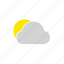 weather, icon, sun, cloud, partly cloud, partly cloudy 