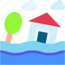 flood, inundation, natural, disaster, water, house, home