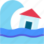 tsunami, wave, disaster, ecology, and, environment, architecture, city, house 