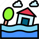 flood, inundation, natural, disaster, water, house, home
