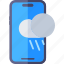 smartphone, cloud, weather, rain, water 