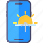 smartphone, cloud, weather, sunrise 
