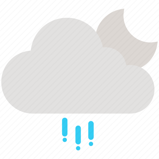 Cloud, moon, rain, cloudy, night, raining, weather icon - Download on Iconfinder