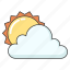 cloudy, forecast, partially sunny, sun and cloud, weather 