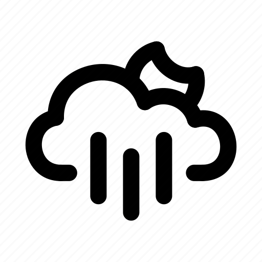 Cloud, moon, nigh, rain, rainy, weather icon - Download on Iconfinder