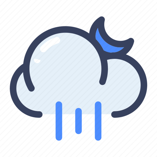 Cloud, moon, night, rain, season, weather icon - Download on Iconfinder