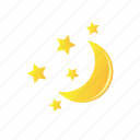 moon, stars, clear night