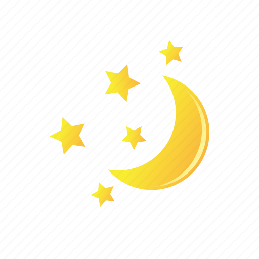 Clear night, moon, stars icon