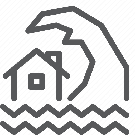 Tsunami, disaster, forecast, house, ocean, sea, water icon - Download on Iconfinder