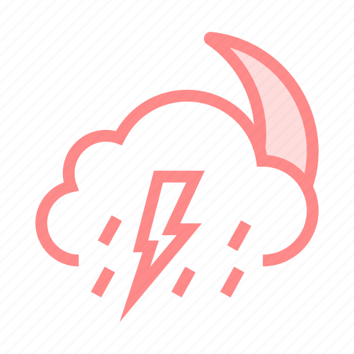 Cloud, moon, night, raining, weather icon - Download on Iconfinder