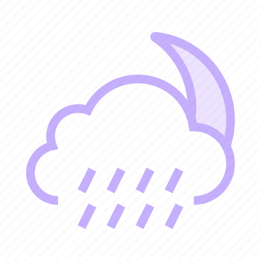 Climate, cloud, moon, raining, weather icon - Download on Iconfinder