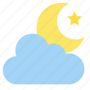 cloud, moon, night, star