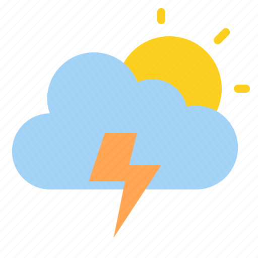 Cloud, sun, thunder, weather icon - Download on Iconfinder