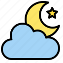 cloud, moon, night, star, weather