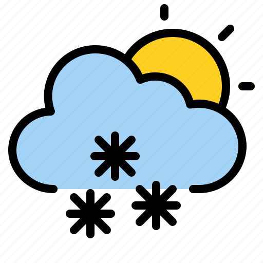 Cloud, snow, sun, weather icon - Download on Iconfinder