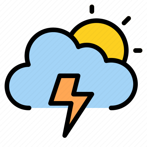 Cloud, sun, thunder, weather icon - Download on Iconfinder