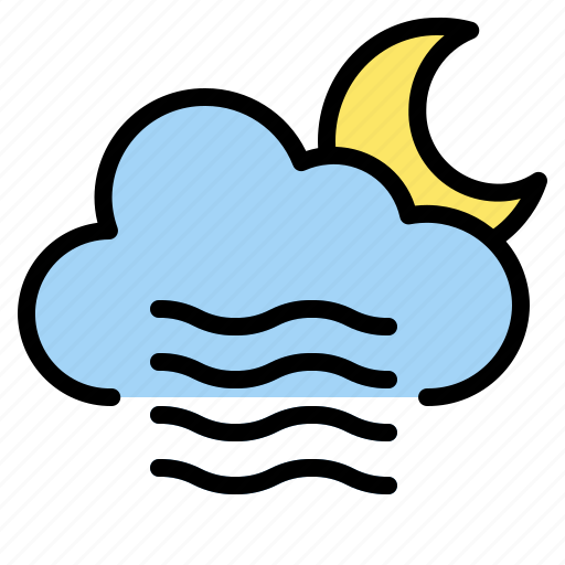 Blowing, moon, night, weather, windy icon - Download on Iconfinder