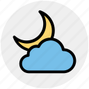 cloud, cool, crescent, moon, night, weather