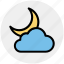 cloud, cool, crescent, moon, night, weather 
