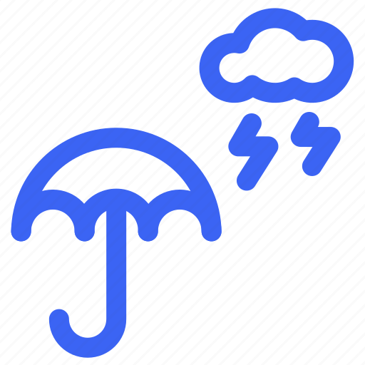 Weather, umbrella, thunder, climate, forecast icon - Download on Iconfinder