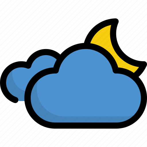 Climate, cloudy, forecast, moon, night, weather icon - Download on Iconfinder