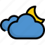 climate, cloudy, forecast, moon, night, weather 