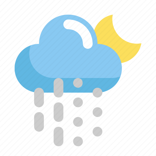 Climate, cloud, forecast, moon, night, rain, weather icon - Download on Iconfinder