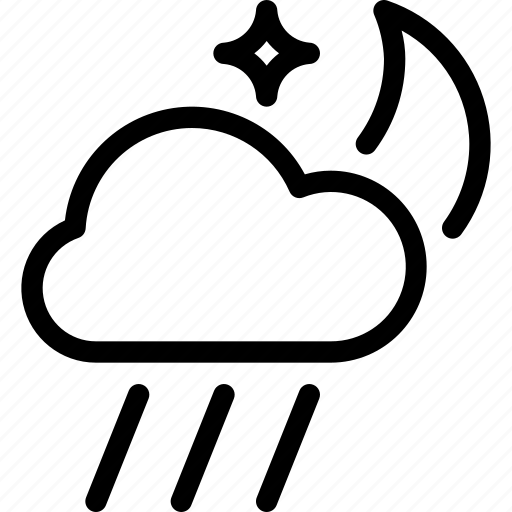 Cloudy, forecast, hard, night, rainy, weather icon - Download on Iconfinder