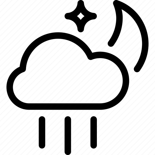 Forecast, night, rain, showers, weather icon - Download on Iconfinder
