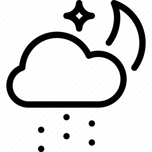 Cloudy, forecast, night, snow, weather icon - Download on Iconfinder