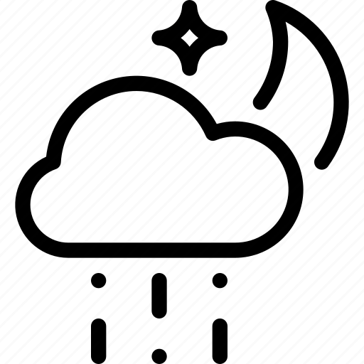 Cloudy, forecast, night, rain, snow, weather icon - Download on Iconfinder