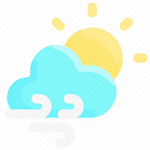 Cloudy, day, sun, weather, wind icon - Download on Iconfinder
