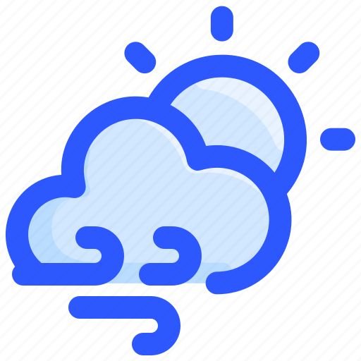 Cloudy, day, sun, weather, wind icon - Download on Iconfinder