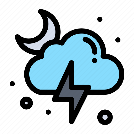 Cloud, lightning, moon, storm icon - Download on Iconfinder
