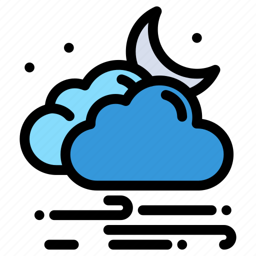 Cloud, moon, weather, wind, windy icon - Download on Iconfinder