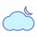 cloud, forecast, moon, night, weather