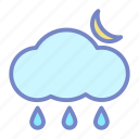 cloud, forecast, moon, rain, weather